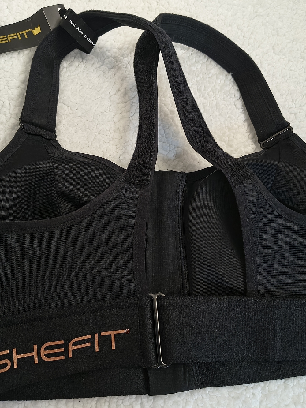 Shefit Sports Bra L1 Luxe High Impact Front Zip Black Adjustable Gym Workout NEW - Picture 3 of 16